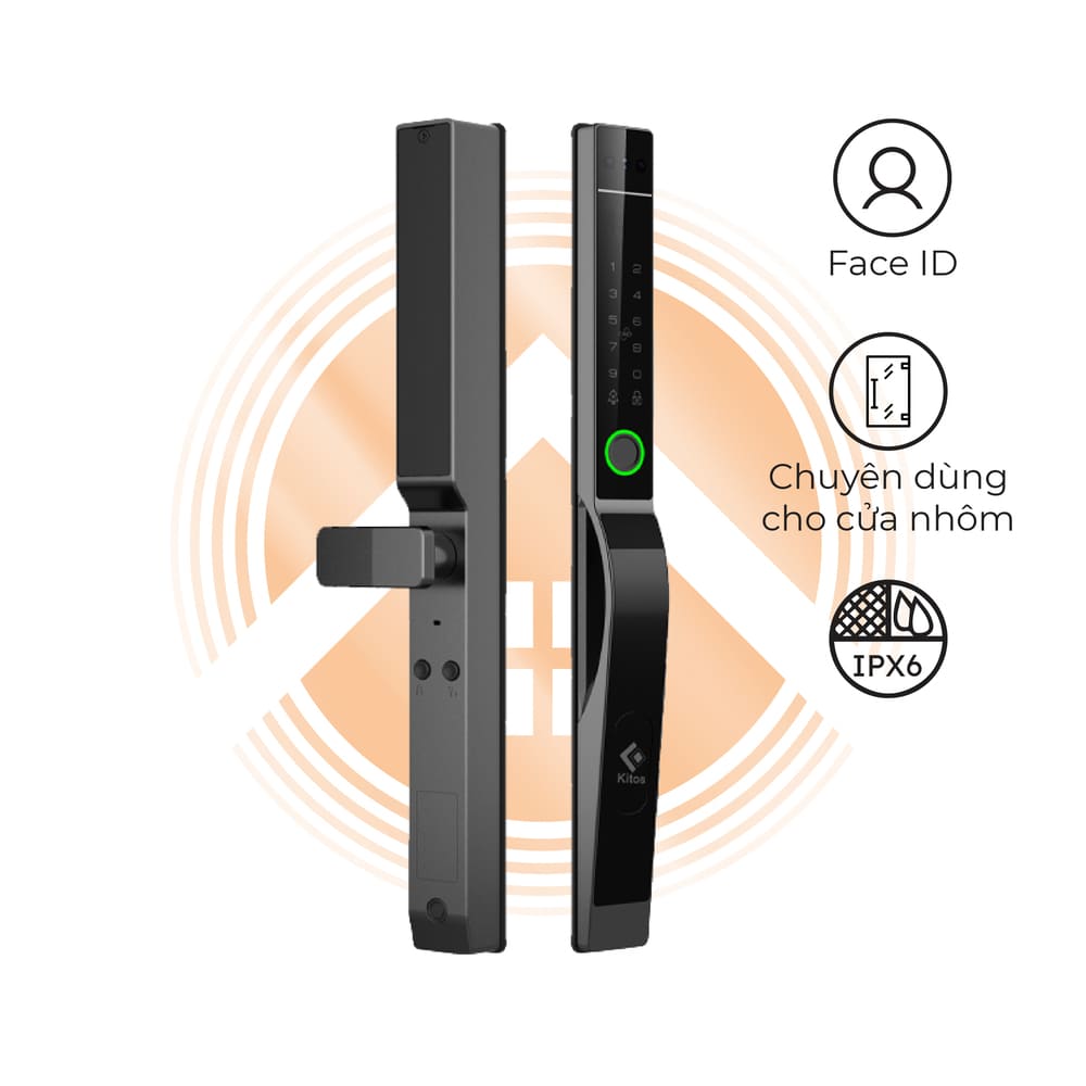 Lắp khóa Kitos ALS5 Face ID cho cửa nhôm tại Hải Dương